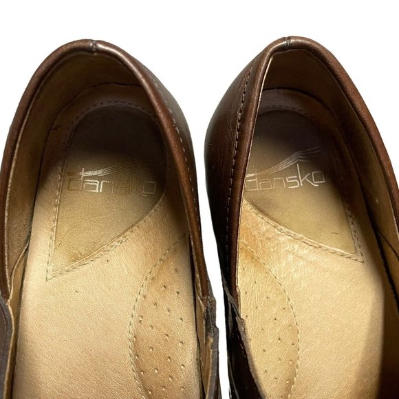 Dansko Solstice Brown Leather Split Toe Strap Clog Shoes Womens Size 37 US 6.5-7 - Picture 8 of 10